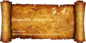 Hegedűs Alberta névjegykártya