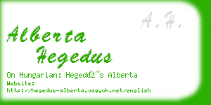 alberta hegedus business card